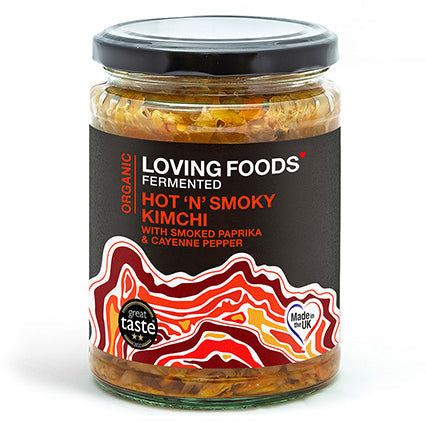 loving foods organic hot n smoky kimchi 500g