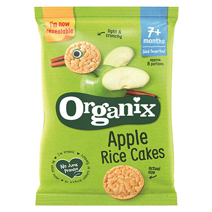 organix vegan baby rice cakes - apple 50g