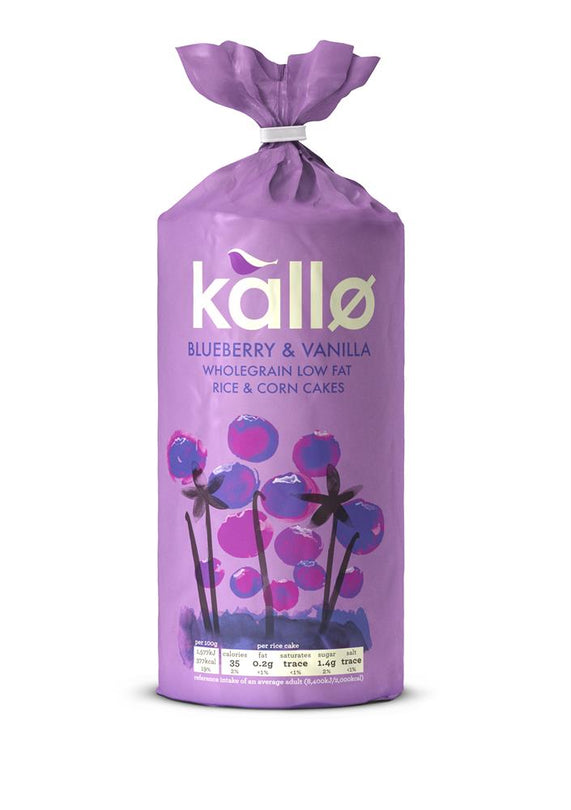 Kallo Blueberry & Vanilla Wholegrain Rice & Corn Cakes 131g