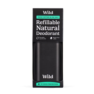 Wild Mens Fresh Cotton & Sea Salt Deodorant BLACK CASE 40g