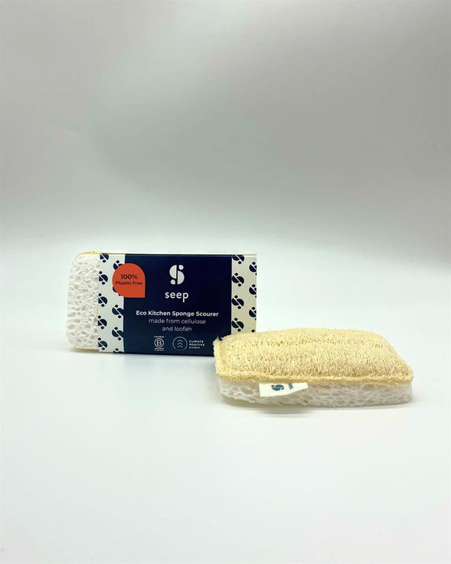 Seep Compostable Sponge with Loofah Scourer 1 Pack