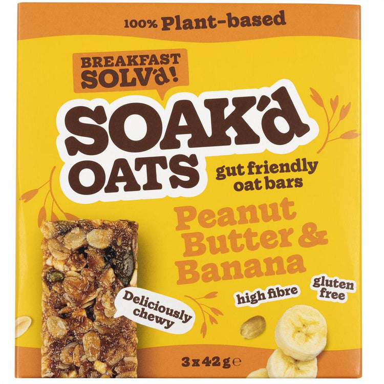 SOAKd OATS Gut Friendly Oat Bar Peanut Butter & Banana Multipack 126g