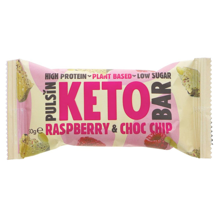 Pulsin Raspberry Choc Chip Keto Bar 50g