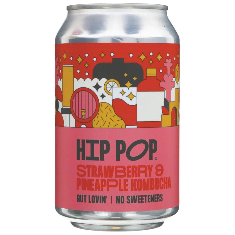 Hip Pop Kombucha Strawberry Pine 330ml