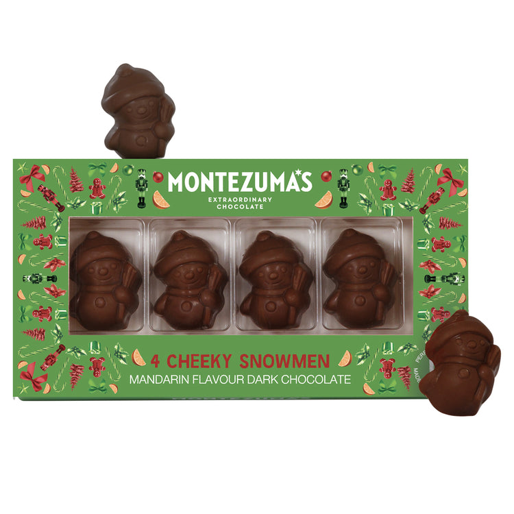 MONTEZUMAS 4 Chocolate & Mandarin Snowmen 55g