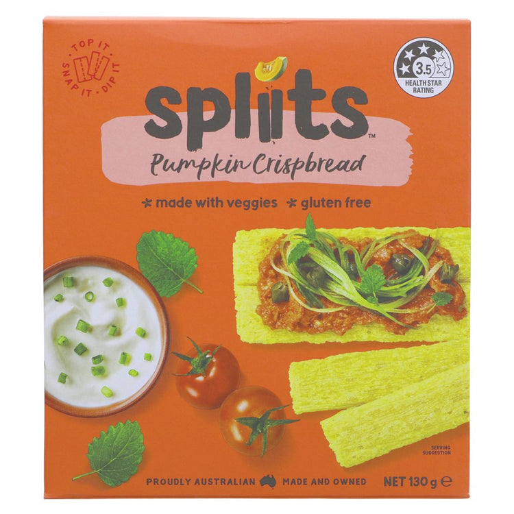 Orgran Spliits Pumpkin Crispbread 130G