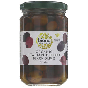 BIONA Italian Pitted Black Olives 280G