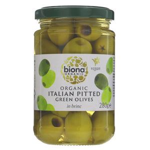 BIONA Italian Pitted Green Olives 280G