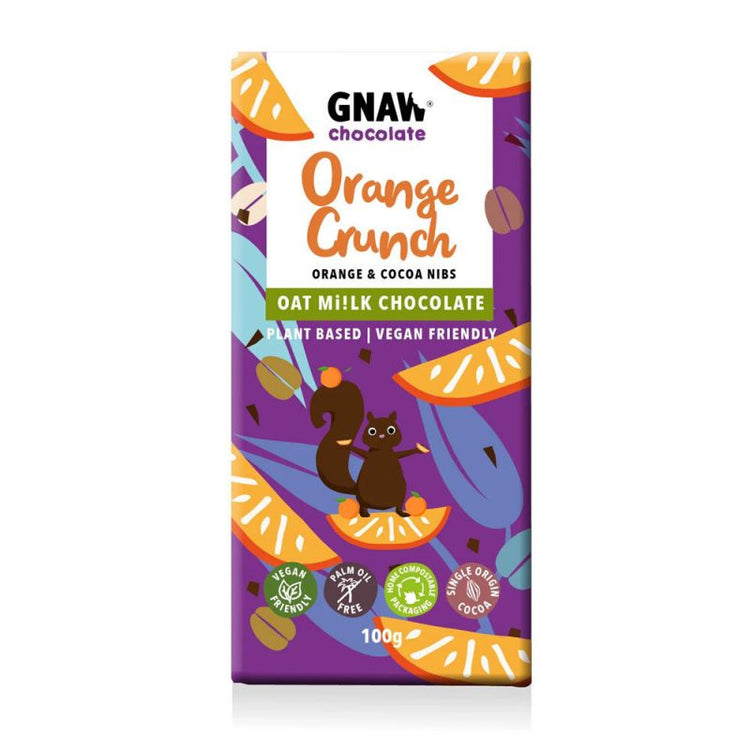 Gnaw Chocolate Orange Oat M!Ilk Chocolate 100g - Kindly of Brighton