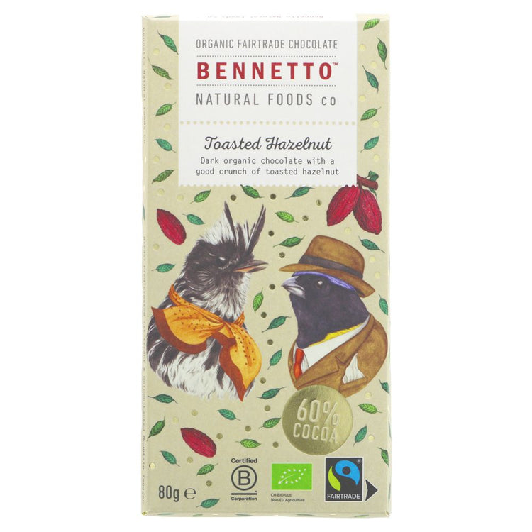 BENNETTO Dark with Toasted Hazelnuts 80g