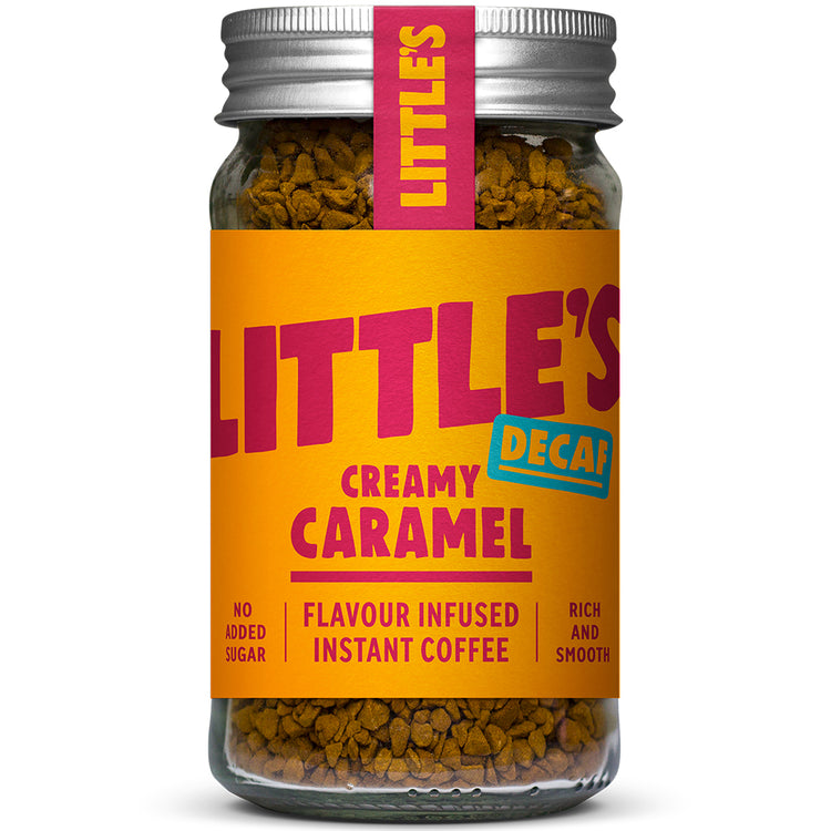 Littles Decaf Instant coffee infused with the taste of creamy caramel. - Kindly of Brighton