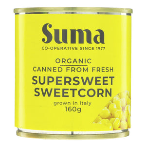 SUMA Supersweet Sweetcorn  Organic 160g - Kindly of Brighton