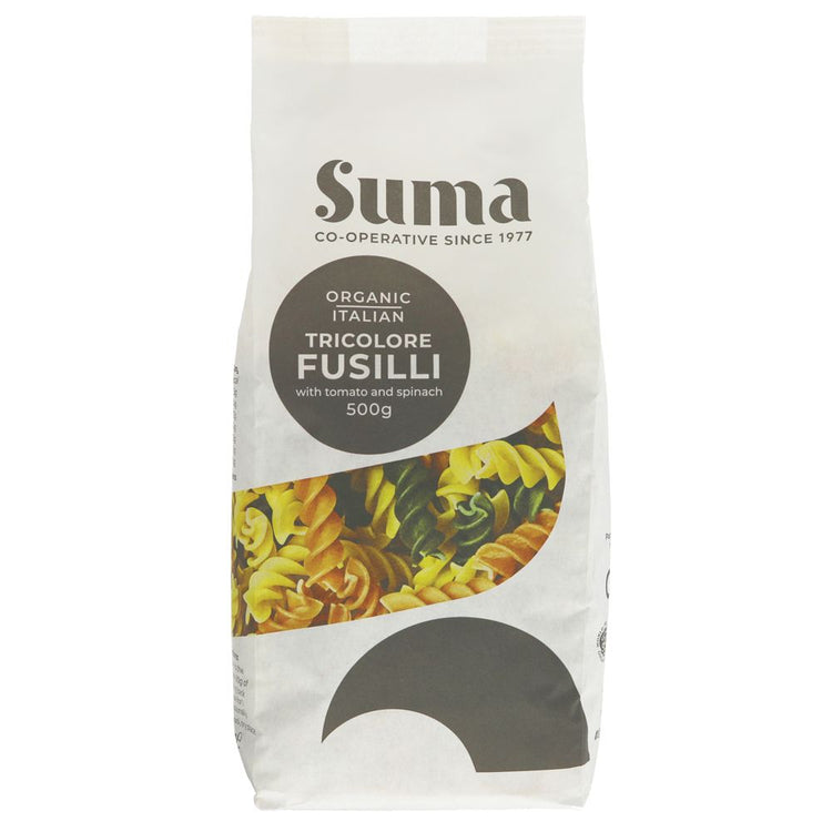 SUMA Tricolore Fusilli Pasta 500g - Kindly of Brighton