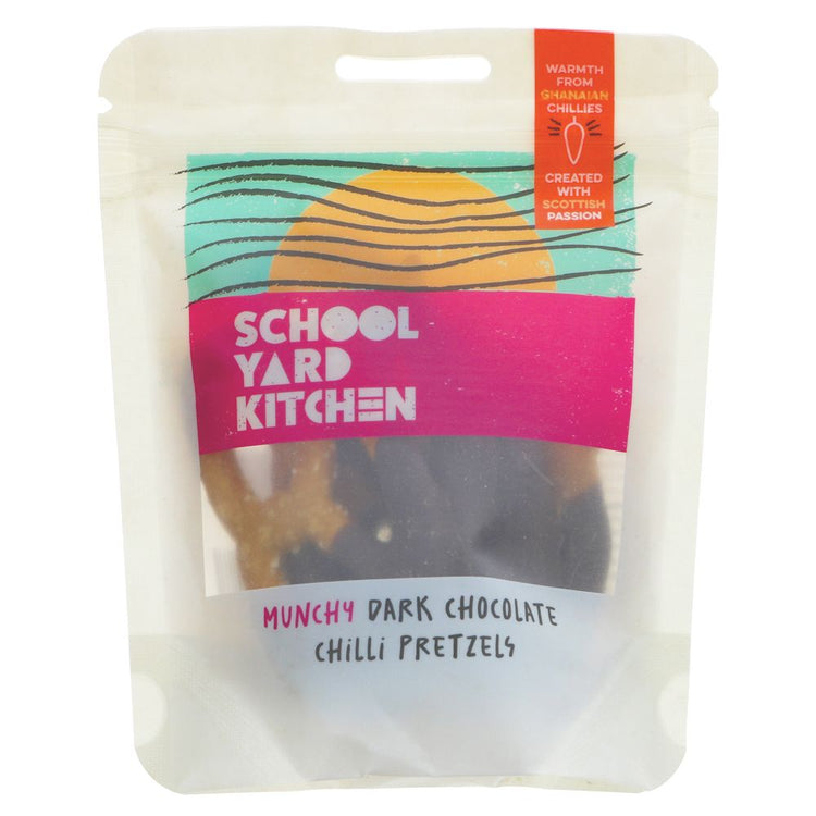 SCHOOL YARD KITCHEN Dark Chocolate Chilli Pretzels 37g - Kindly of Brighton