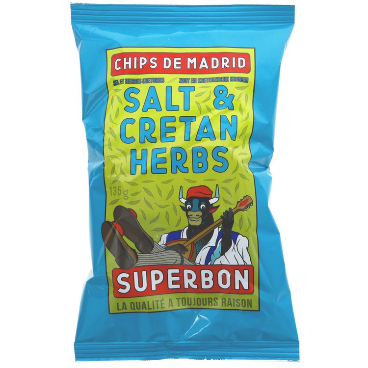 SUPERBON CHIPS DE MADRID Salt & Cretan Herb Chips 135g - Kindly of Brighton