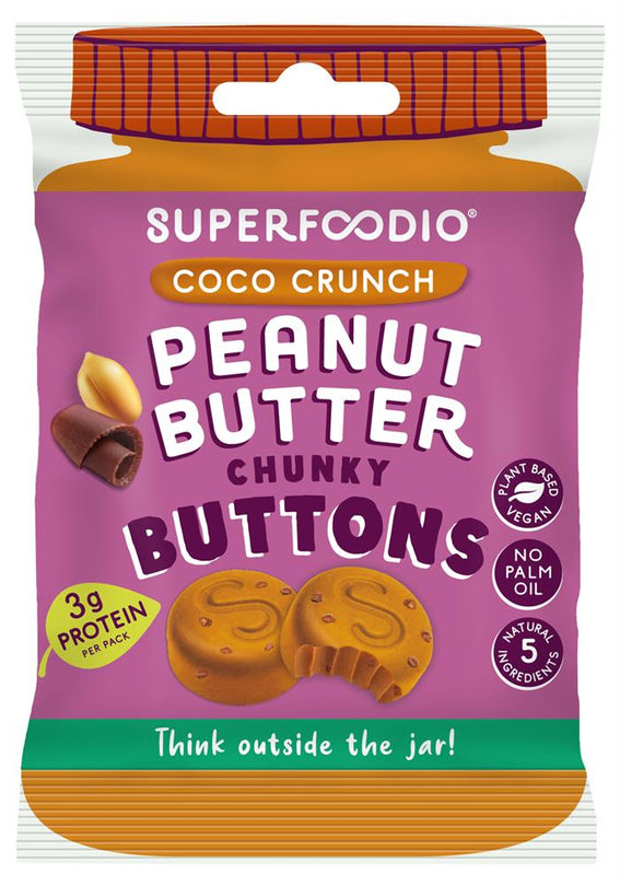 Superfoodio Peanut Butter Buttons  Coco Crunch 20g