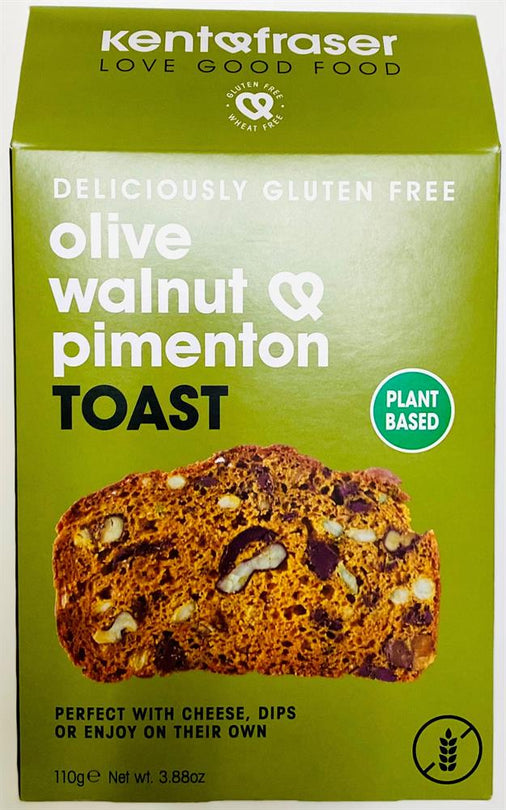 Kent and Fraser GlutenFree  Olive Walnut Pimenton Toast 110g - Kindly of Brighton