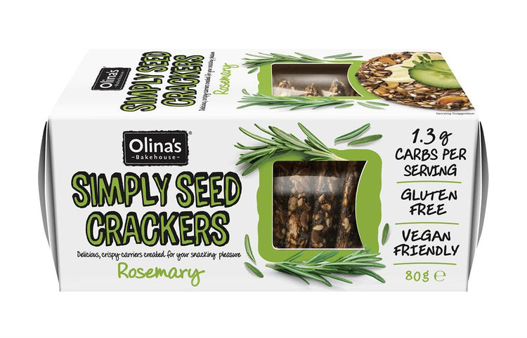 Olinas Bakehouse Gluten Free Rosemary Seed Crackers 80g - Kindly of Brighton