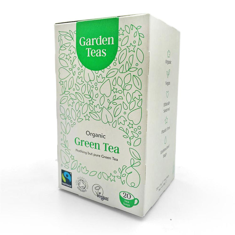 Garden Teas Organic Fairtrade Green Tea 20 Plastic Free Envelopes - Kindly of Brighton