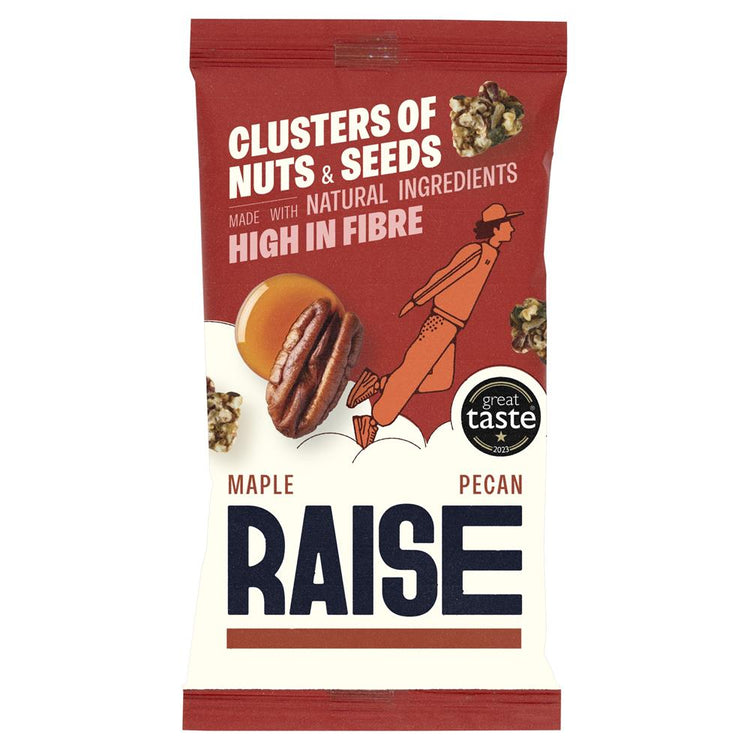 RAISE Snacks Maple Pecan Clusters of Nuts and Seeds 35g - Kindly of Brighton