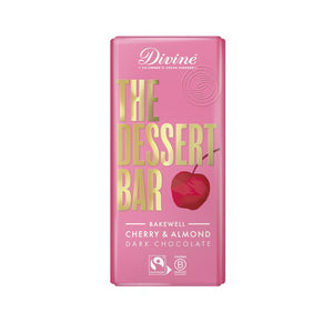 Divine Chocolate Divine 60% Dark Chocolate Bakewell with Cherry & Almond 180g - Kindly of Brighton