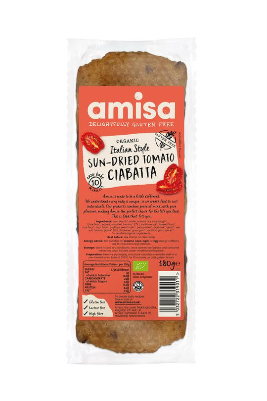 Organic Sun Tomato Ciabatta 180g