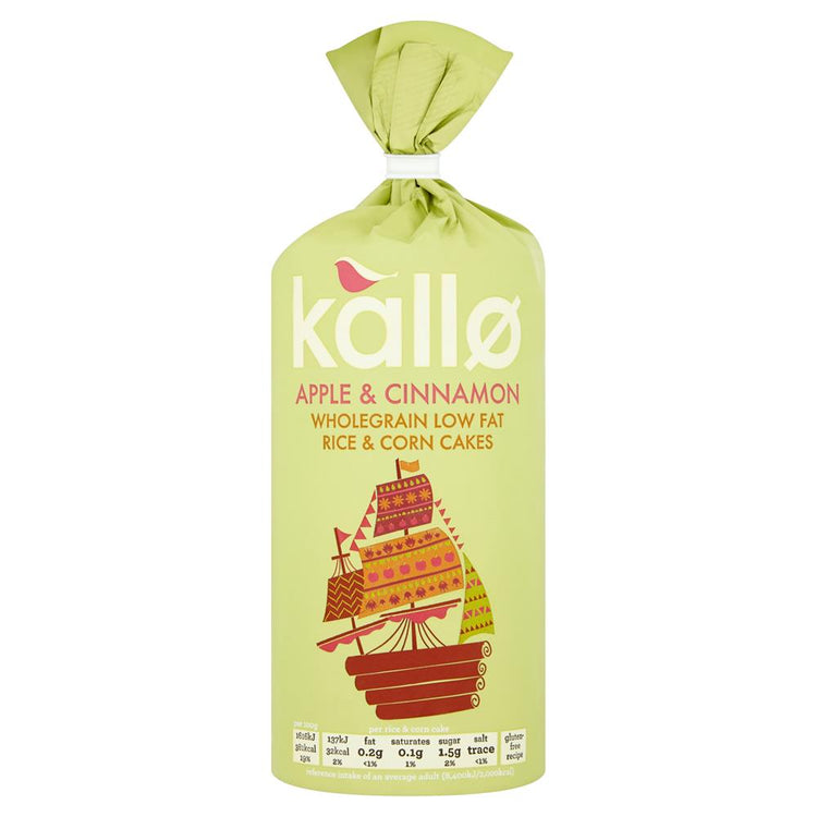 Apple & Cinnamon Wholegrain Rice & Corn Cakes 127g - Kindly of Brighton