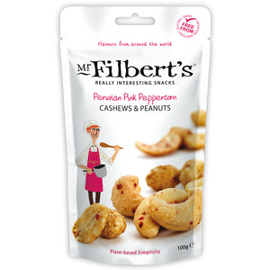 Mr Filberts Peruvian Pink Peppercorn Cashews & Peanuts 100g - Kindly of Brighton
