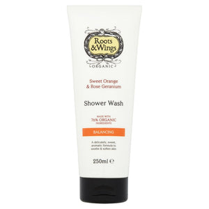 Organic Sweet Orange & Rose Geranium Shower Wash 250ml - Kindly of Brighton