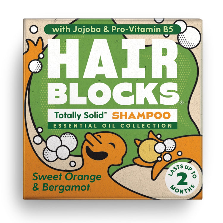 Hair Blocks Solid Shampoo - Orange & Bergamot - All hair types - Kindly of Brighton