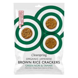 Organic Japanese Brown Rice Crackers - Green Nori & Tamari 40g - Kindly of Brighton