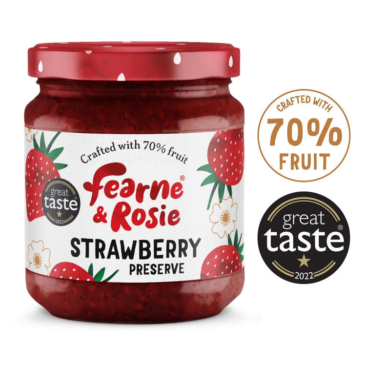Fearne & Rosie Strawberry Jam 70% Fruit 310g - Kindly of Brighton