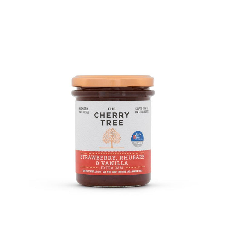 The Cherry Tree Strawberry Rhubarb & Vanilla Extra Jam 225g - Kindly of Brighton
