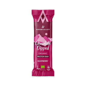 Organic Gluten-free Protein Bar Chocolate-Dipped Raspberry 50g - Kindly of Brighton