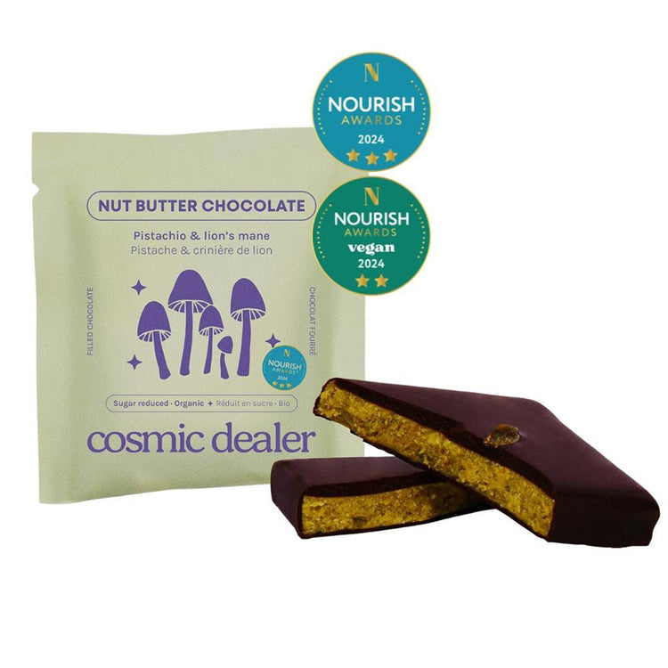 Nut Butter Chocolate Pistachio Bite Organic with Lion's Mane 20g - Kindly of Brighton