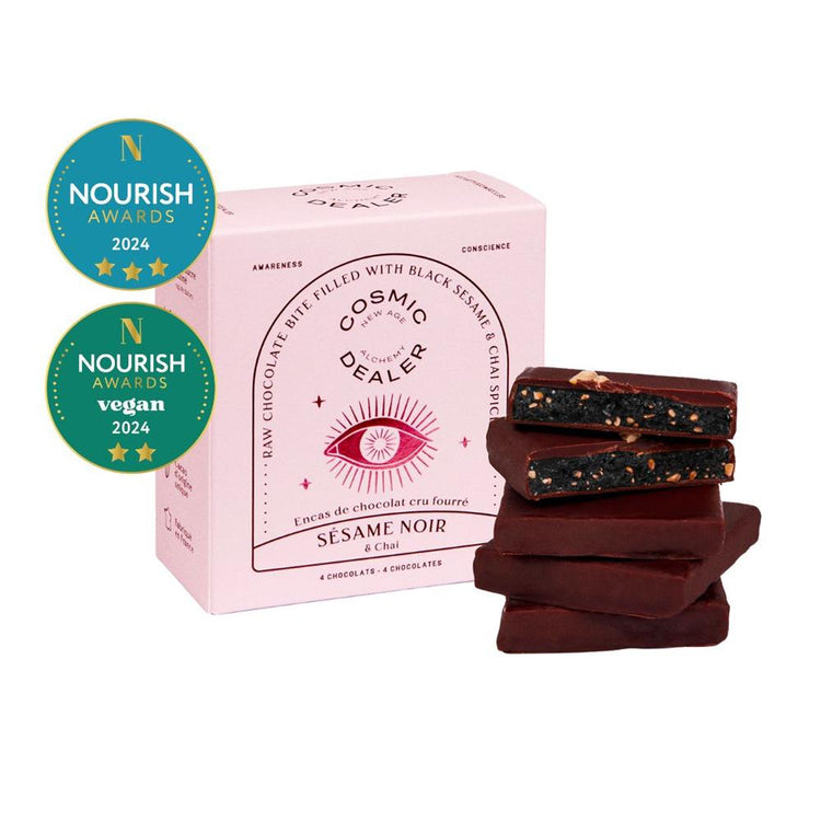 Mini Chocolate Box Black Sesame Chai - Box of 4 Bites 80g - Kindly of Brighton
