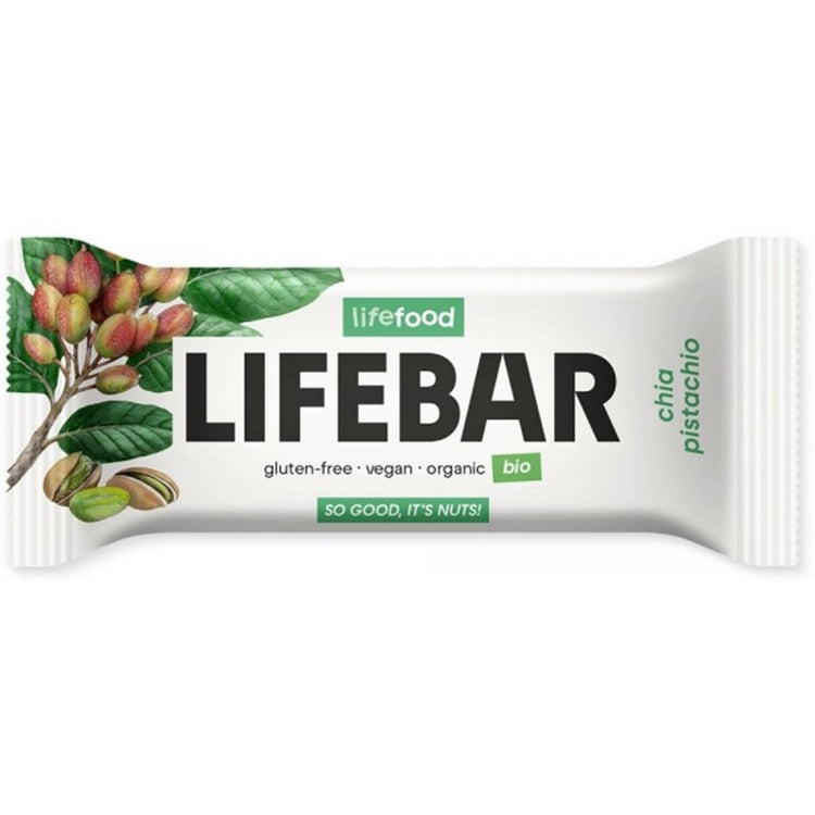 LifeFood Organic Lifebar Chia Pistachio RAW 40 g - Kindly of Brighton