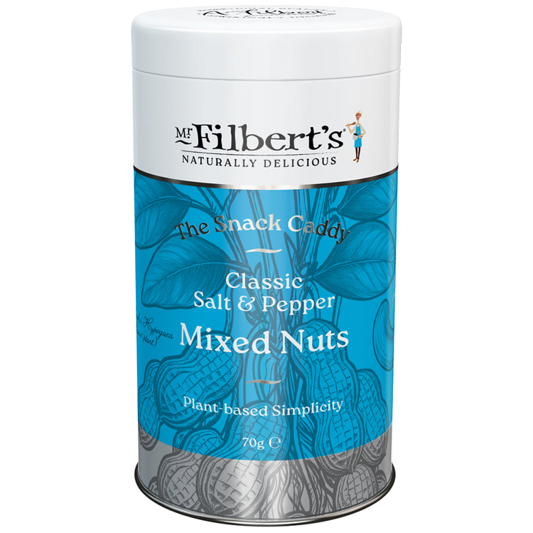 Mr Filberts Classic Salt and Pepper Mixed Nuts Gifting Tin Sm 70g - Kindly of Brighton