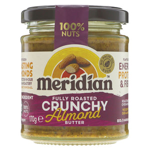Meridian Crunchy Almond Butter 170G - Sustainable Vegan Groceries Brighton