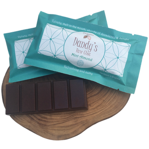 Dandys Mint Almond Raw Choc 52G - Sustainable Vegan Groceries Brighton