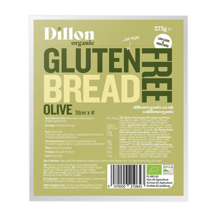 Org G/F Olive Bread 275G - Sustainable Vegan Groceries Brighton