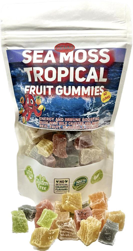 Sea Moss Gummies Tropical Fruit 150G - Sustainable Vegan Groceries Brighton