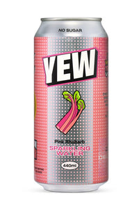 Yew Pink Rhubarb Sparkling Water 440Ml - Sustainable Vegan Groceries Brighton