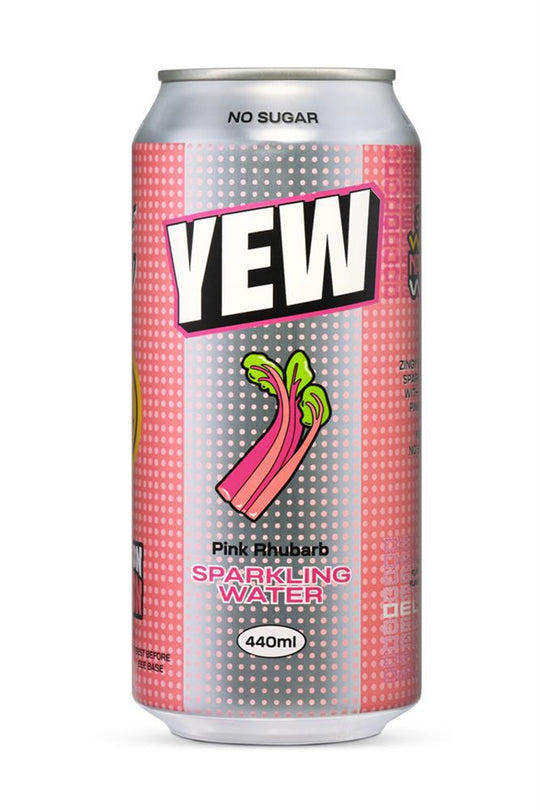 Yew Pink Rhubarb Sparkling Water 440Ml - Sustainable Vegan Groceries Brighton