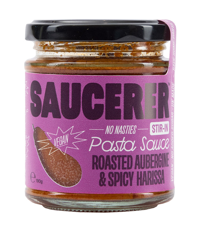 Roasted Aubergine & Spicy Harissa Stir-In Pasta Sauce 190G - Sustainable Vegan Groceries Brighton