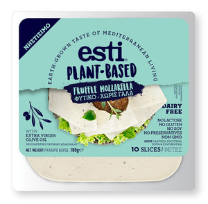 Esti Mozzarella Truffle Slices 180G - Sustainable Vegan Groceries Brighton