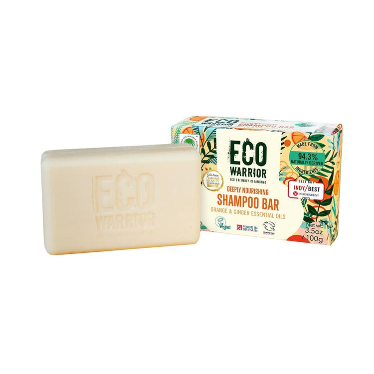 Eco Warrior Orange & Ginger Shampoo Bar - Sustainable Vegan Groceries Brighton
