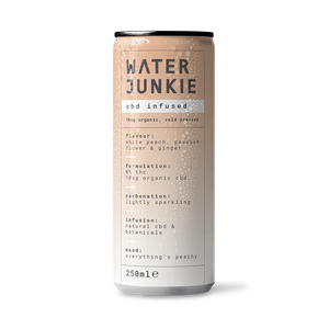 Waterjunkie Cbd Infused White Peach Passionflower & Ginger 250Ml - Sustainable Vegan Groceries Brighton
