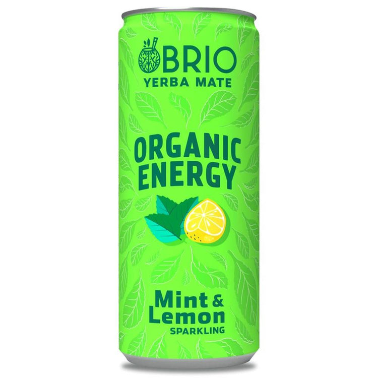 Brio Mate Organic Energy Drink Mint & Lemon 250Ml - Sustainable Vegan Groceries Brighton