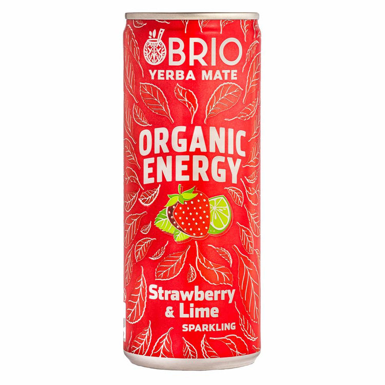 Brio Mate Organic Energy Drink Strawberry & Lime 250Ml - Sustainable Vegan Groceries Brighton